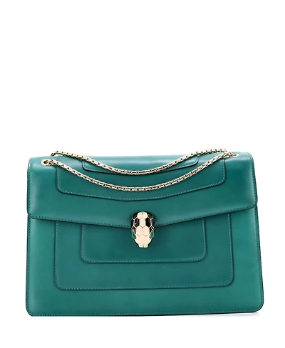 Pre-Owned Bvlgari Medium Serpenti Forever Square Shoulder Bag Leather