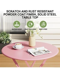 homfan 5-Piece Folding Patio Set, Space Saving Solid Steel 4 Chair Patio Furniture Set with Table for Balcony, Porch