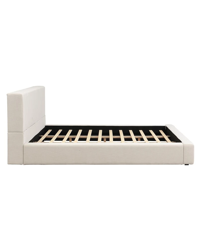 Streamdale Furniture California King Upholstered Bed Frame with Linen Headboard and Footboard