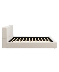 Streamdale Furniture California King Upholstered Bed Frame with Linen Headboard and Footboard