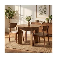 Tribesigns Round Dining Table for 4 People, 39.4- Inch Dining Room Table with Wooden Pedestal Base