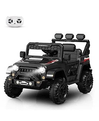 homfan 12V Electric Ride-On Off-Road Vehicle, Parental Remote Control, 3 Speeds, Led Lights, Music, Wireless Connection, Gradual Power-Up