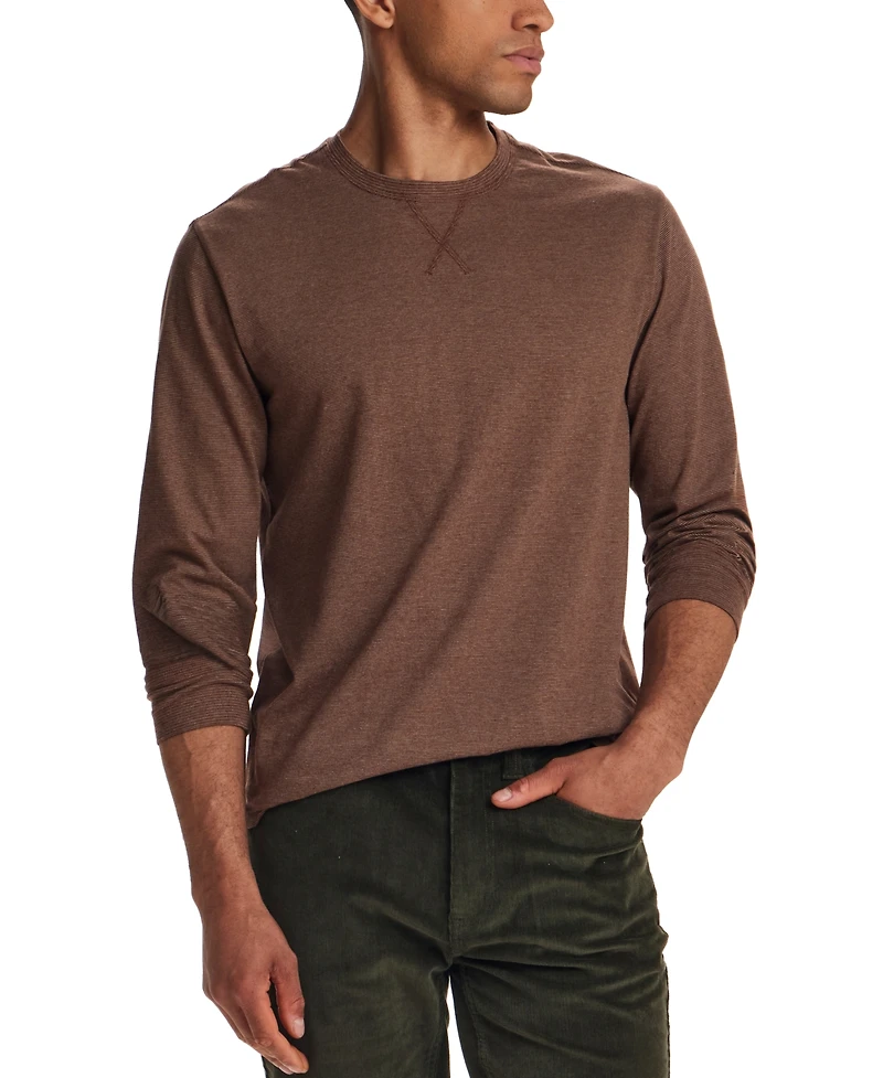Weatherproof Vintage Mens' Microstripe Jersey Crewneck Shirt