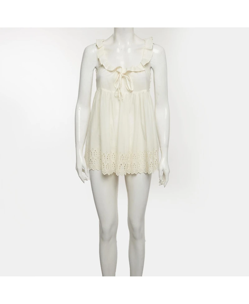 Pre-Owned Marni Women's Cotton Adjustable Ruffle Neck Mini Dress