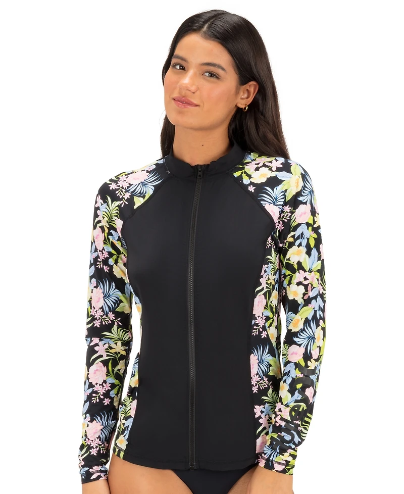 Hurley Women's Zipper Closure Long-Sleeve Rashguard