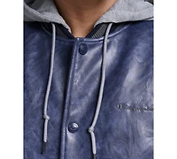 Champion Men's Faux Leather Varsity Full-Zip Jacket