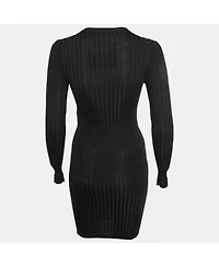 Pre-Owned Versace Women's Rib Knit Safety Pin Detail Mini Dress