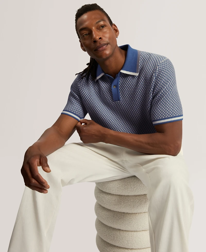 Ted Baker Men's Breame Masterfully Waffle Texture Regular-Fit Polo Shirt