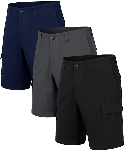 Blu Rock Men's Super Stretch Cargo Shorts, 3-Pack