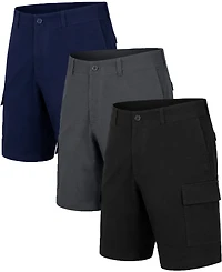 Blu Rock Men's Super Stretch Cargo Shorts, 3-Pack