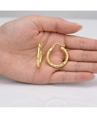 Twisted Hoop Earrings in White Gold Plated or 14K Gold Plated