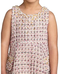 Mac Duggal Big Girls Beaded Boucle Mini Dress