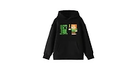 Minecraft Boys Alex Versus Creeper Youth Black Graphic Hoodie-Medium
