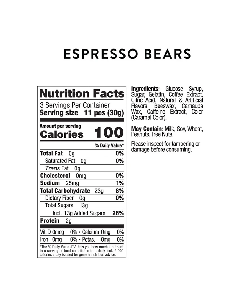 Sugarfina Caffe Luxxe Espresso Bears Mini Coffee Cup Kit