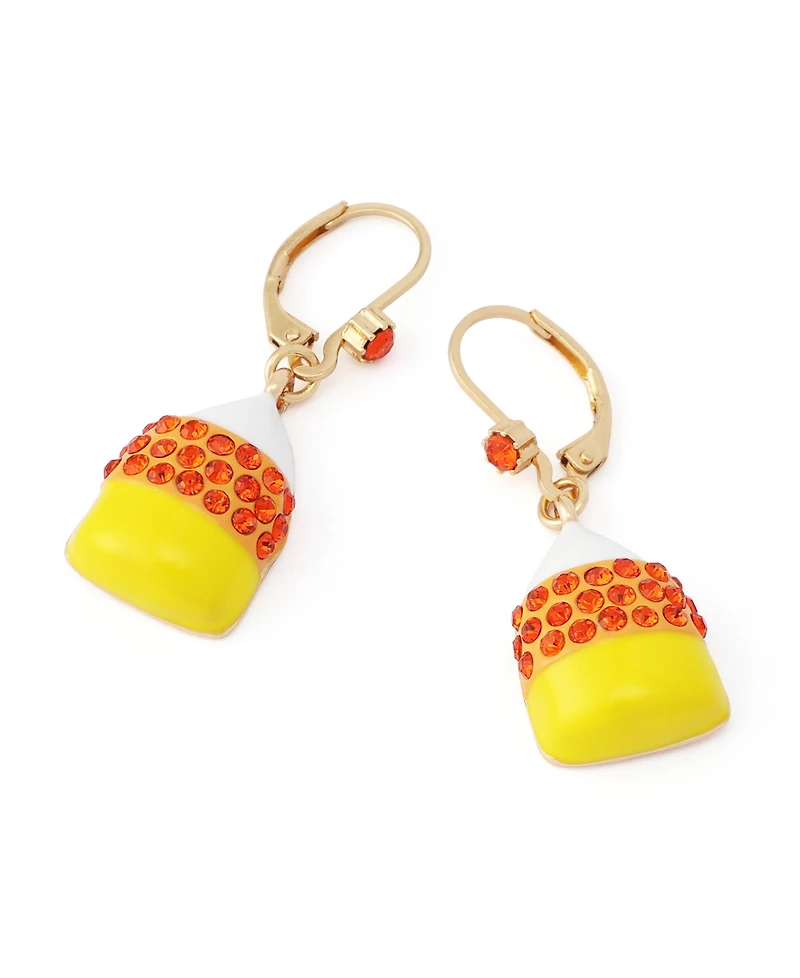 Betsey Johnson Faux-Stone Halloween Candy Corn Drop Earrings