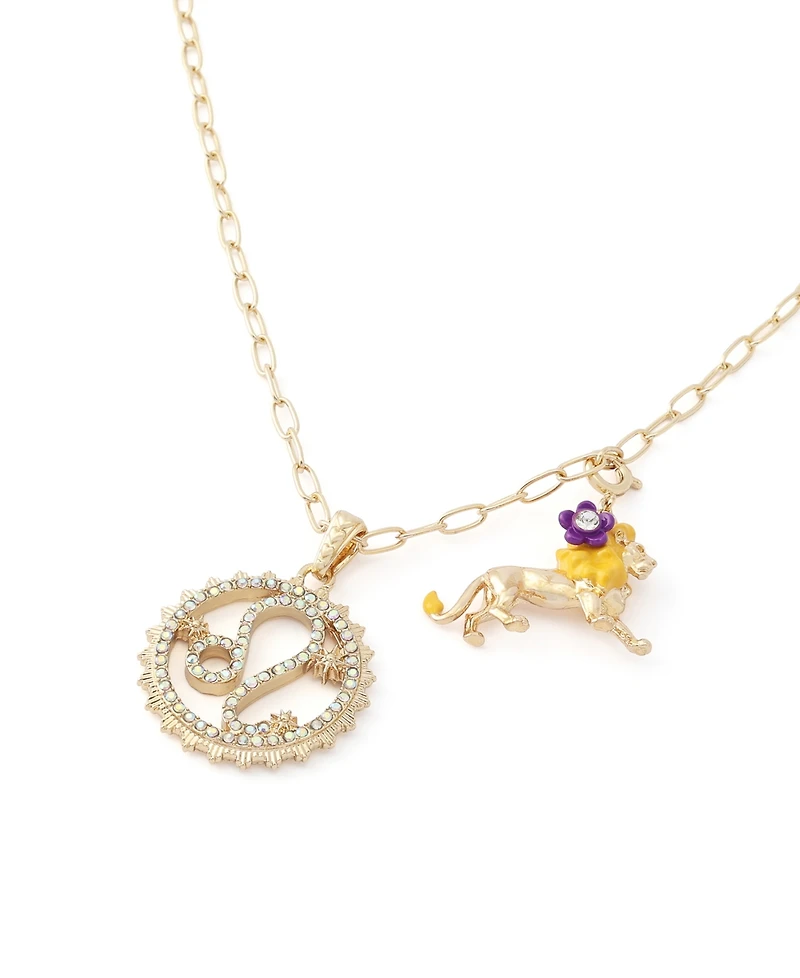 Betsey Johnson Faux-Stone Leo Celestial Pendant Necklace Charm Zodiac Set