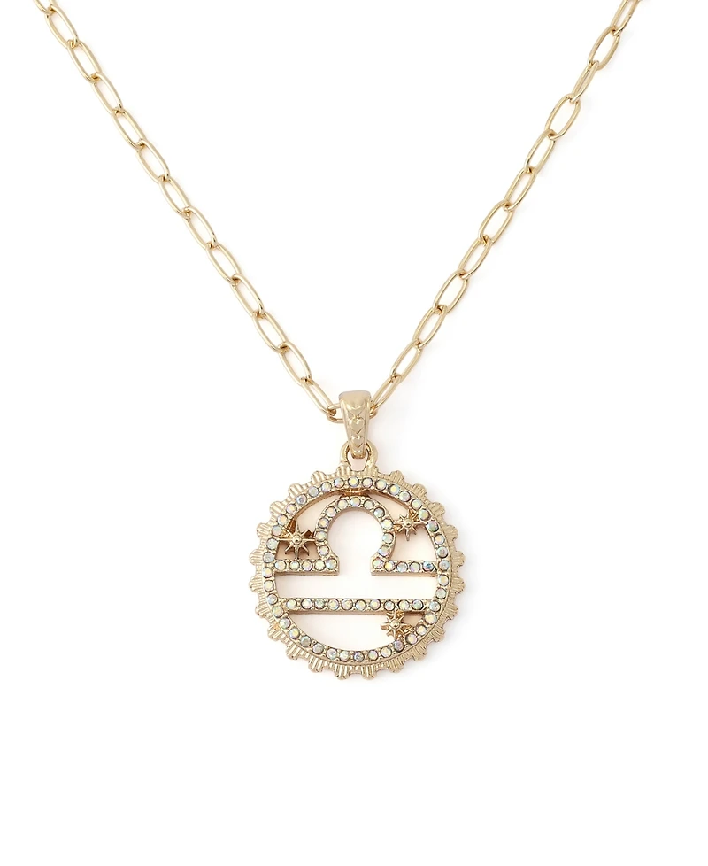 Betsey Johnson Faux-Stone Libra Celestial Pendant Necklace Charm Zodiac Set
