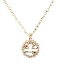 Betsey Johnson Faux-Stone Libra Celestial Pendant Necklace Charm Zodiac Set