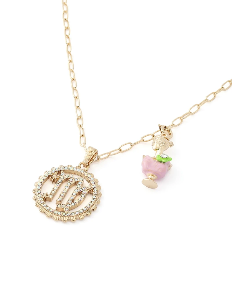 Betsey Johnson Faux-Stone Virgo Celestial Pendant Necklace Charm Zodiac Set