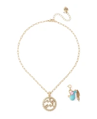 Betsey Johnson Faux-Stone Aquarius Celestial Pendant Necklace Charm Zodiac Set