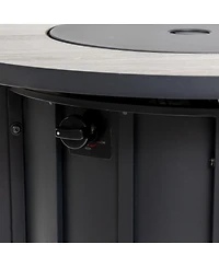 Streamdale Furniture 30-inch Outdoor Fire Pit Table with Wood Grain Ceramic Top
