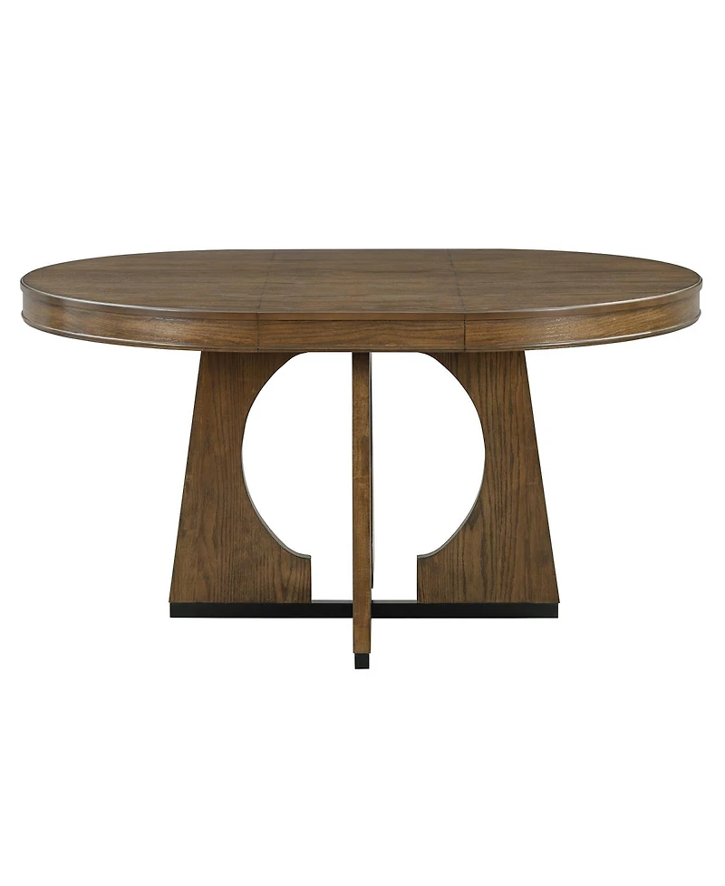 Streamdale Furniture 5-Piece Extendable Dining Set with 16" Leaf and Geometric Design
