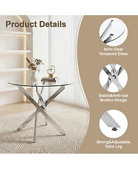 Streamdale Furniture 35.5" Glass Leg Round Dining Table