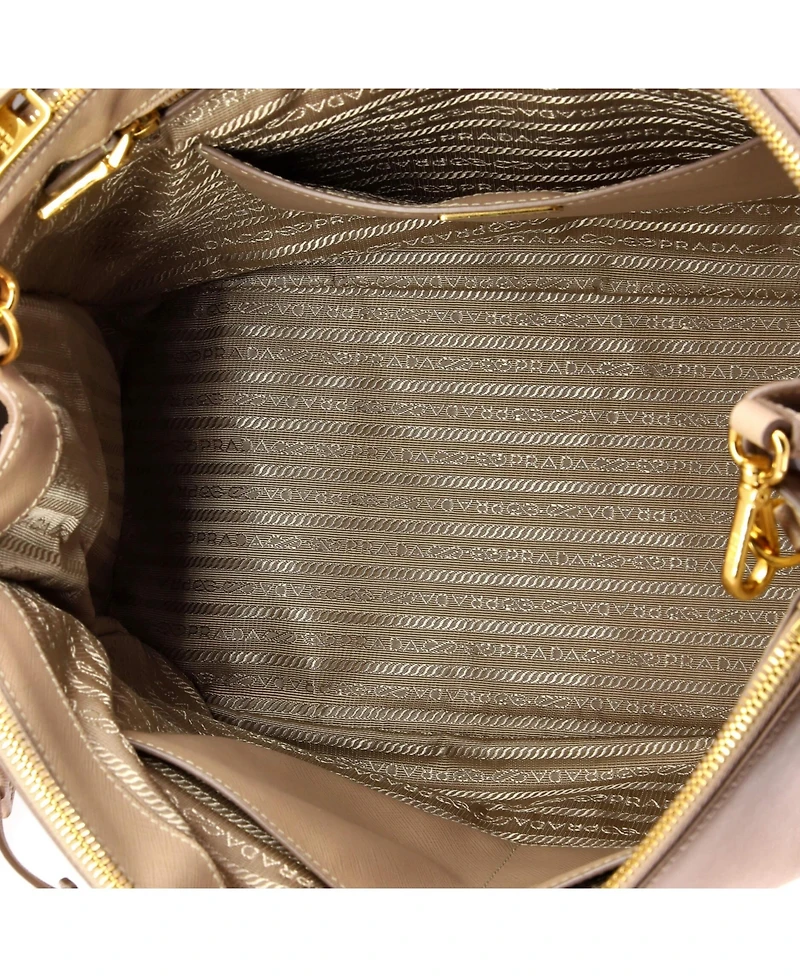 Pre-Owned Prada Galleria Double Zip Tote Saffiano Leather