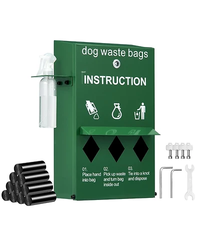 Vevor Dog Waste Station Bag Dispenser with 600 Bags Lockable Poop Holder
