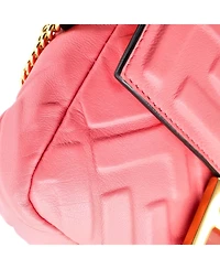 Pre-Owned Fendi Mini Baguette Nm Bag Zucca Embossed Leather