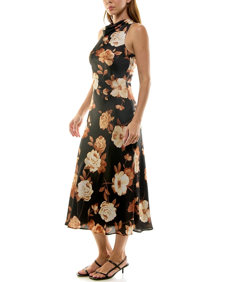 Row A Juniors' Sleeveless Cowl Neck Dress