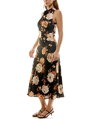 Row A Juniors' Sleeveless Cowl Neck Dress