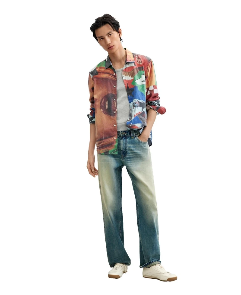 Desigual Men's Collage print shirt