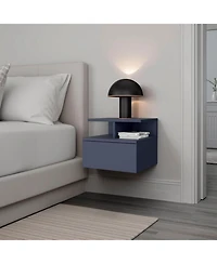 Fm Furniture Lee Ju Floating Nightstand, 1 Drawer, Open Shelf, Wall Mounted Design