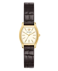 Tory Burch Women's Small Eleanor Curve Brown Leather Watch 24mm