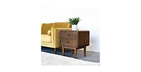 Lucky One Solid Wood Mid Century Nightstand with Tapered Legs