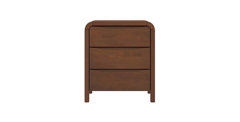 Lucky One 23.6" Width Solid Wood Mid Century Nightstand with 3-Drawer