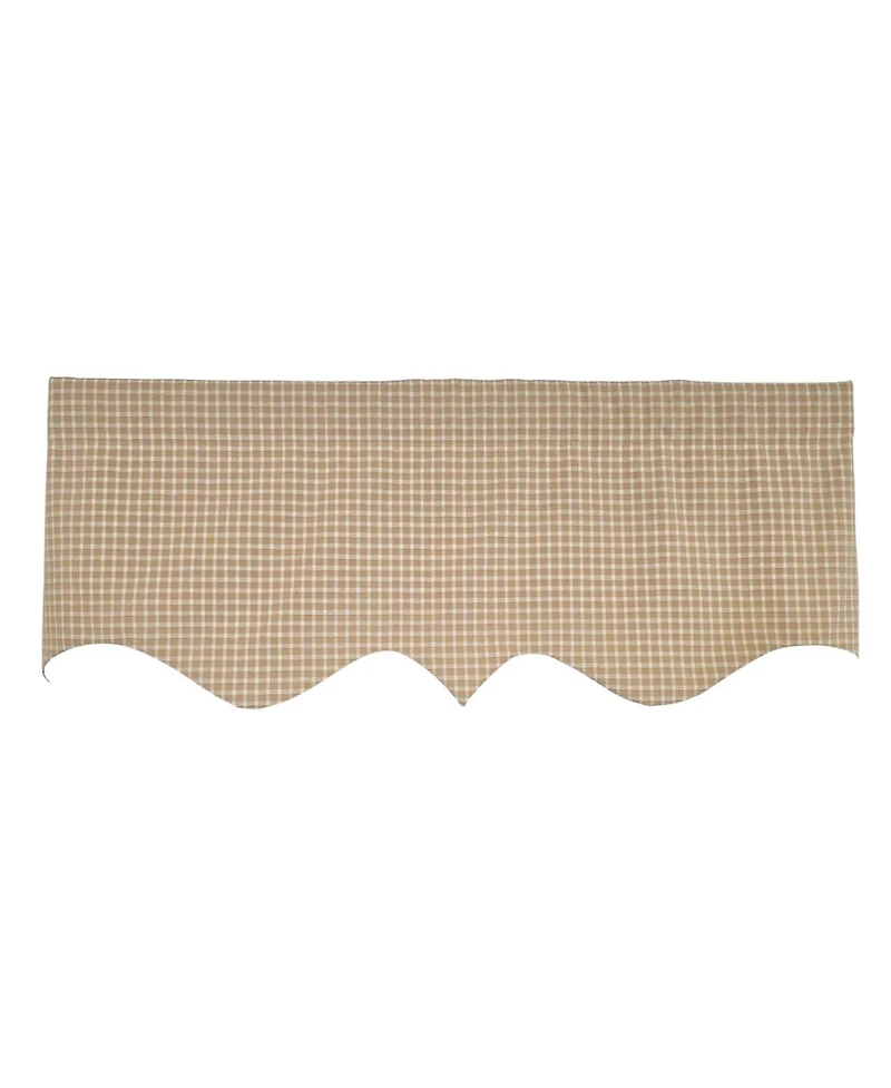 Rlf Home Texture Check Regal Window Valance 100% Cotton Lined Rod Pocket