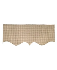 Rlf Home Texture Check Regal Window Valance 100% Cotton Lined Rod Pocket