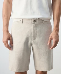 Mango Men's Slim-Fit Linen 9.84" Bermuda Shorts