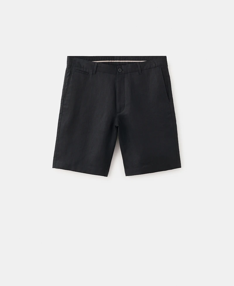 Mango Men's Slim-Fit Linen 9.84" Bermuda Shorts