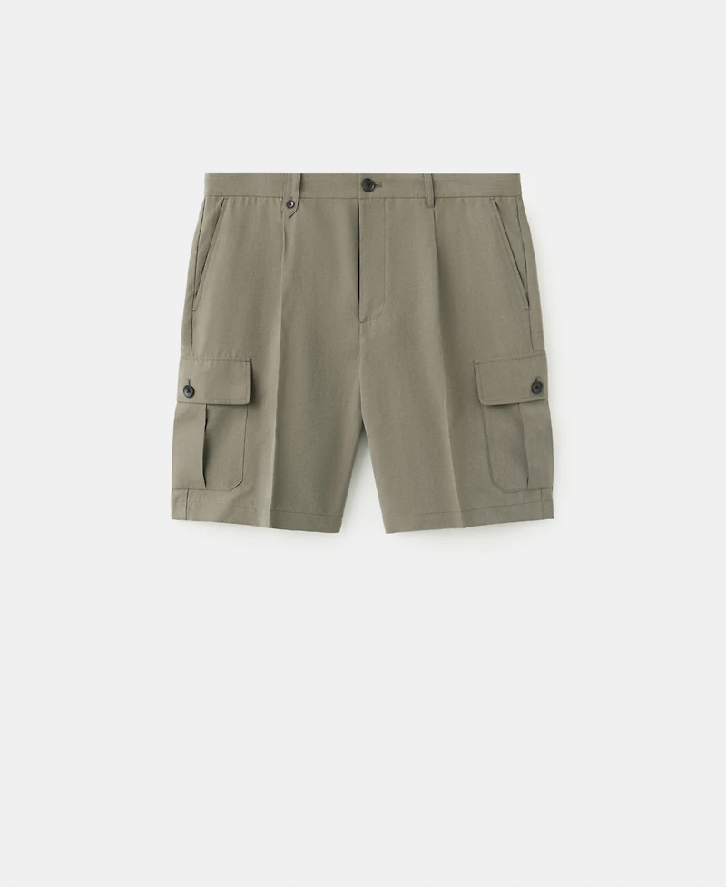 Mango Men's Modal Blend 9.06" Cargo Bermuda Shorts