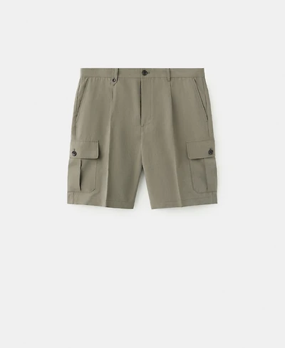 Mango Men's Modal Blend 9.06" Cargo Bermuda Shorts