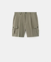 Mango Men's Modal Blend 9.06" Cargo Bermuda Shorts
