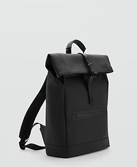 Mango Men's Flap Closure Rubberized Backpack