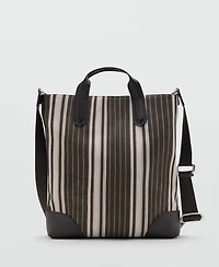 Mango Men's Striped Tote Bag