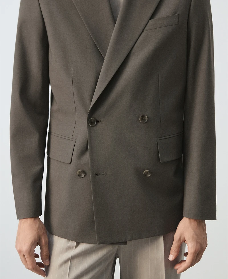 Mango Men's Boston Regular-Fit Double-Breasted Suit Blazer