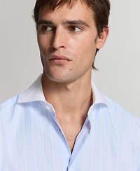 Mango Men's Cotton Striped Shirt