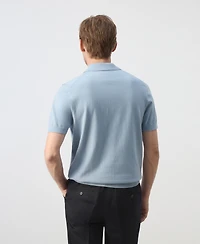 Mango Men's Cotton Fine-Knit Polo Shirt