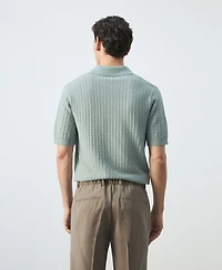 Mango Men's Structured Cotton Knit Polo Shirt
